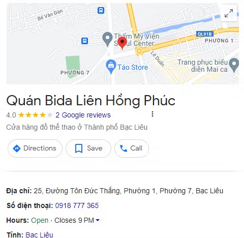 Quán Bida Liên Hồng Phúc