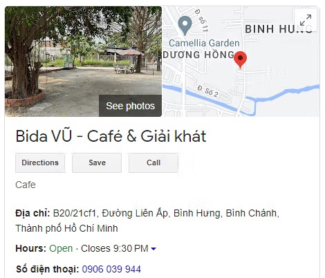 Bida VŨ - Café & Giải khát