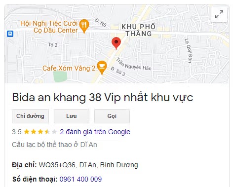 Bida an khang 38 Vip nhất khu vực