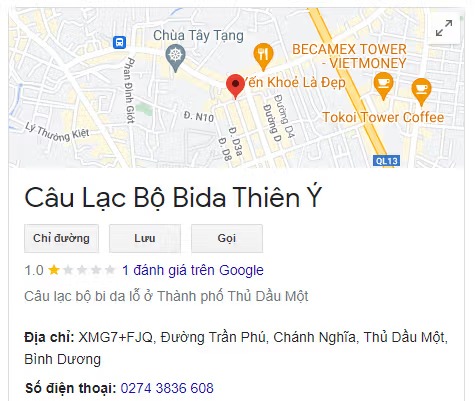 Câu Lạc Bộ Bida Thiên Ý