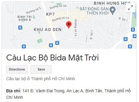 Câu Lạc Bộ Bida Mặt Trời
