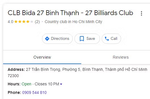 CLB Bida 27 Bình Thạnh - 27 Billiards Club