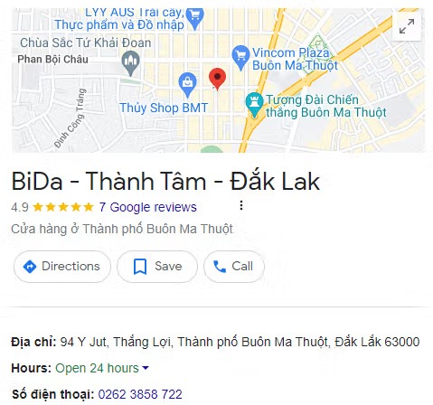 BiDa - Thành Tâm - Đắk Lak