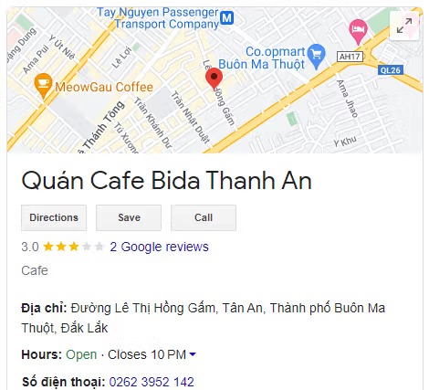Quán Cafe Bida Thanh An