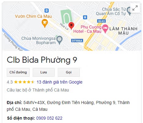 Clb Bida Phường 9