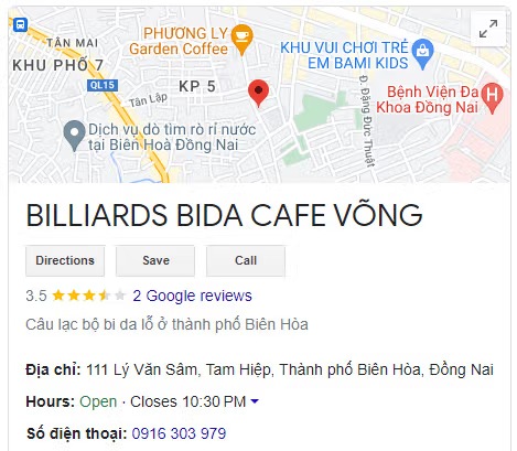 BILLIARDS BIDA CAFE VÕNG