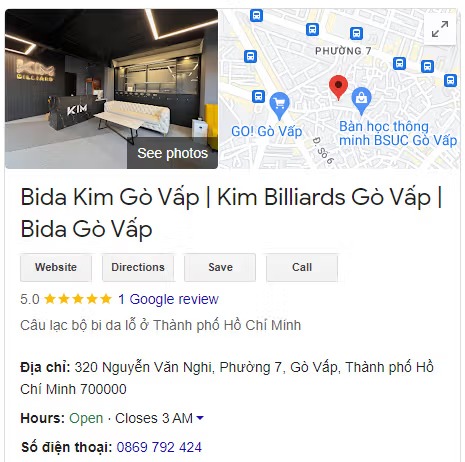 Bida Kim Gò Vấp | Kim Billiards Gò Vấp | Bida Gò Vấp