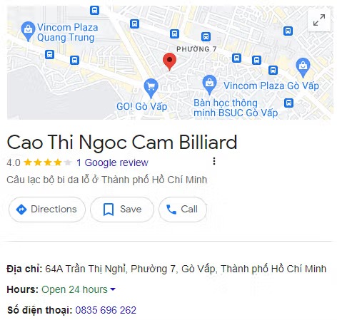 Cao Thi Ngoc Cam Billiard