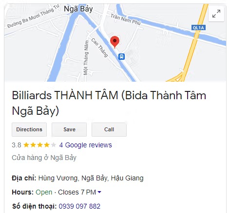Billiards THÀNH TÂM (Bida Thành Tâm Ngã Bảy)