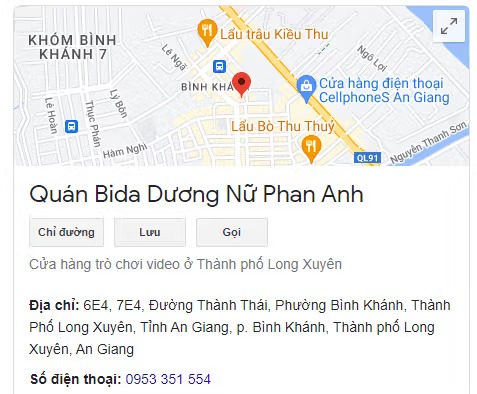 Quán Bida Dương Nữ Phan Anh