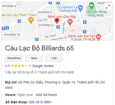 Câu Lạc Bộ Billiards 65