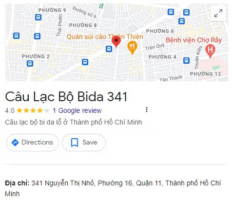 Câu Lạc Bộ Bida 341
