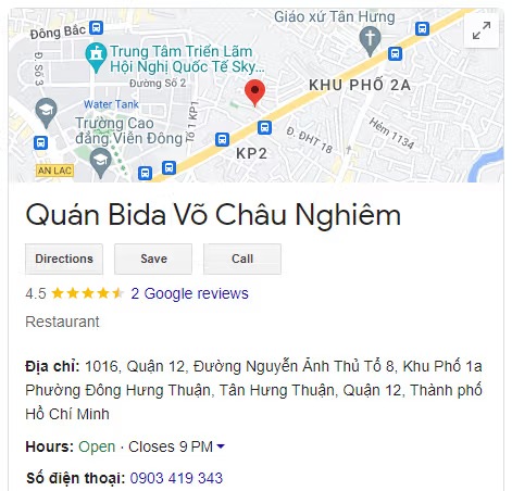 Quán Bida Võ Châu Nghiêm
