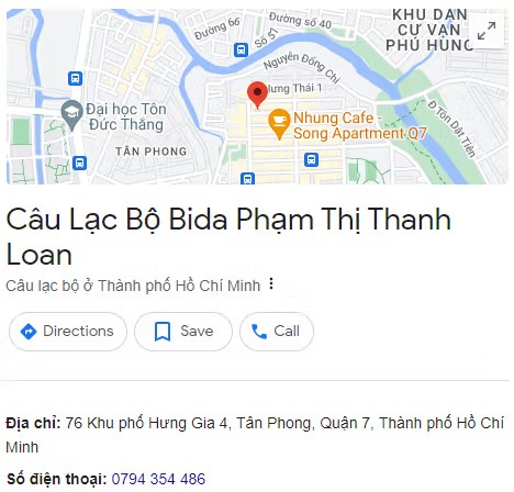 Câu Lạc Bộ Bida Phạm Thị Thanh Loan