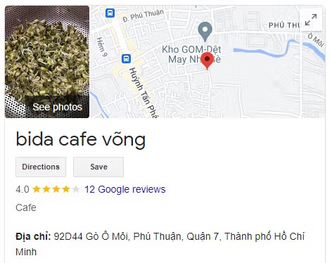 bida cafe võng