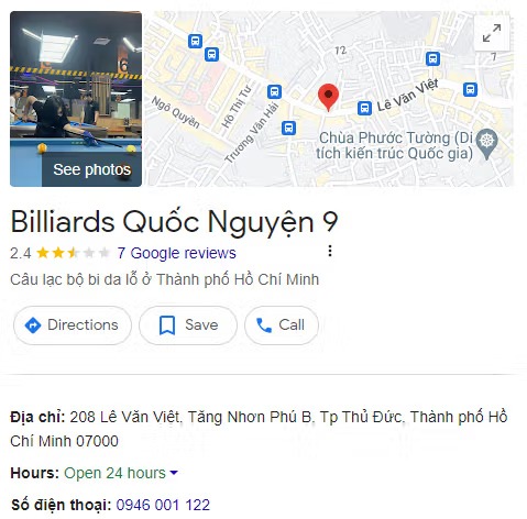 Billiards Quốc Nguyện 9