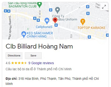 Clb Billiard Hoàng Nam