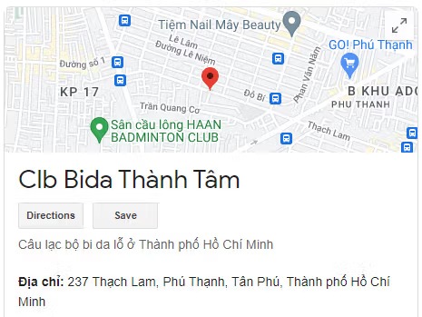 Clb Bida Thành Tâm